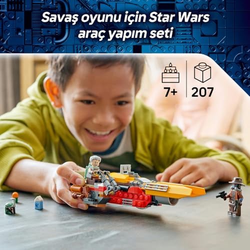 : The Mandalorian Cobb Vanth’ın Hız Motoru 75437-7 Yaş Üzeri Çocuklar için Aksesuarlara Sahip Cobb Vanth ve Cad Bane Minifigürleri İçeren Oyuncak Yapım Seti, Hediye Fikri (207 Parça)