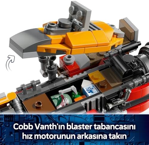 Alternative view of : The Mandalorian Cobb Vanth’ın Hız Motoru 75437-7 Yaş Üzeri Çocuklar için Aksesuarlara Sahip Cobb Vanth ve Cad Bane Minifigürleri İçeren Oyuncak Yapım Seti, Hediye Fikri (207 Parça)