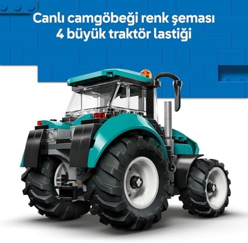 City Traktör 60498 – 6 Yaş ve Üzeri Erkek ve Kız Çocuklar için Çiftçi Minifigürü İçeren Yaratıcı Dekoratif Oyuncak Araba Yapım Seti, Çocuklar için Eğlenceli Hediye Fikri (204 Parça)