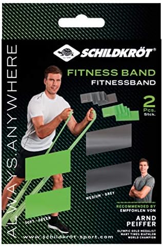 Schildkröt Fitnessbänder 2er Set, Latexfrei, Grün-Anthrazit, in 4-Farb Karton - Görsel 3