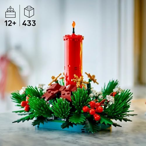 Yılbaşı Masa Süsü 40743 – 12 Yaş Üzeri Çocuklar için Kırmızı Mum, Orman Meyveleri, Altın Yıldızlar ve Yeşil Yapraklar İçeren Yılbaşı Temalı Yaratıcı Koleksiyonluk Oyuncak Yapım Seti (433 Parça)