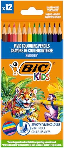Alternative view of BIC Smooth Ahşap Kuru Boya Kalemi 12 Renk, Ahşap Kuru Boya,Altıgen Gövde, 5 Yaş Üzeri için İdeal, Canlı Renkler