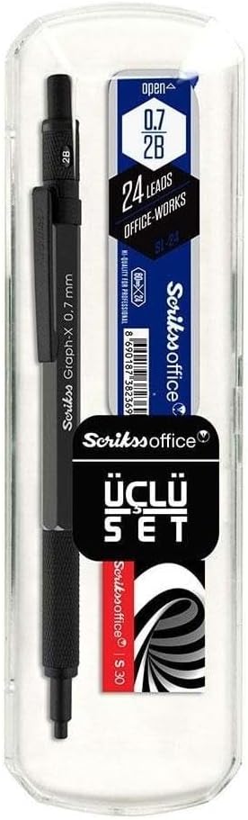 Office Graphx 3'lü Set Versatil Kalem 0.7 Mm Antrasitsilgimin 0.7 Mm - Görsel 2