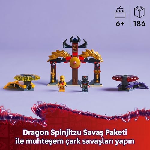Alternative view of Ejderha Spinjitzu Savaş Paketi 71826-6 Yaş ve Üzeri Çocuklar için 2 Minifigürü İçeren Yaratıcı Oyuncak Yapım Seti, Doğum Günü Hediyesi (186 Parça)