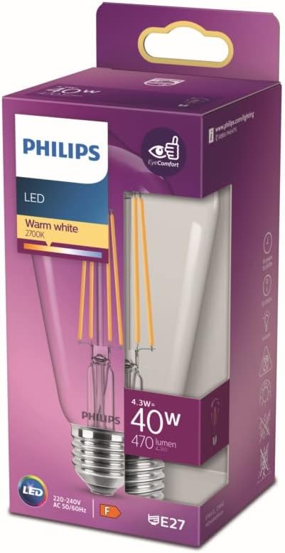 LED classic 40W ST64 E27 Sıcak Beyaz Dim Edilmez Filament LED Ampul