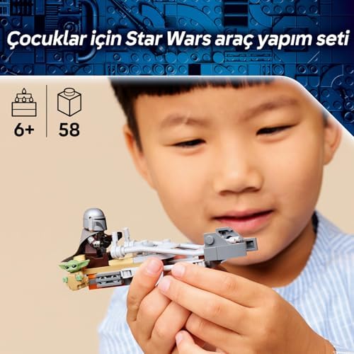 Alternative view of Mandalorian ve ’nun Hız Motoru 75436-6 Yaş ve Üzeri Çocuklar için Blaster Silahlı Mandalorian Minifigürü ve İçeren Yaratıcı Oyuncak Yapım Seti, Hediye Fikri (58 Parça)