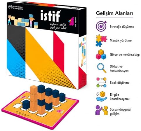ZET Zeka İSTİF Ahşap Eğelenceli Zeka ve Akıl Oyunu 4+ Yaş 2 Oyuncu