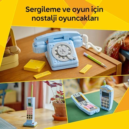 Alternative view of 3'ü 1 Arada Retro Telefon 31174 – 8 Yaş ve Üzeri Çocuklar için 1980'ler veya 2000'ler Modeli Olarak İnşa Edilebilen Nostaljik Oyuncak Yapım Seti, Eğlenceli Hediye Fikri (383 Parça)