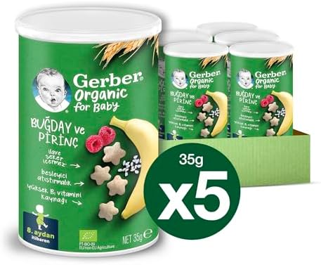 Alternative view of Organik Pirinçli, Buğdaylı, Muzlu ve Ahududulu Bebek Atıştırmalığı 35 g x 5