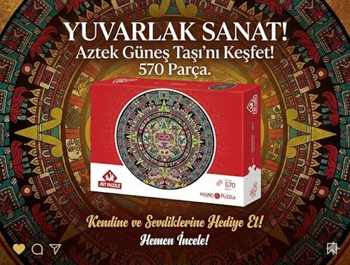 Aztek Güneş Taşı 570 Parça Round Puzzle - Görsel 2