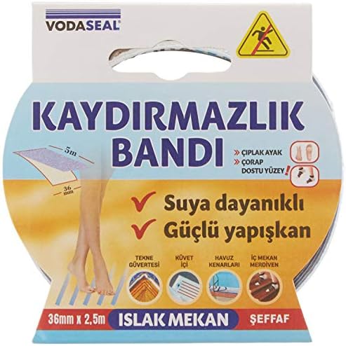Islak Mekan Kaydırmazlık Bandı, 36mmx2.5, Şeffaf - Görsel 3