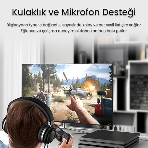 Alternative view of Type-C to 3.5mm Aux ve Mikrofon Dönüştürücü Adaptör DAC Chip HiFi Ses Kartı