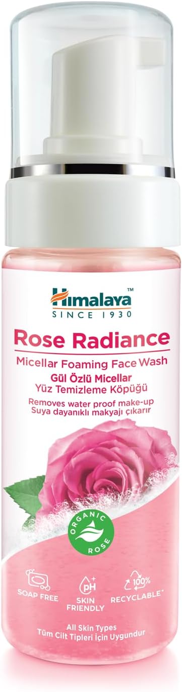 Himalaya Since 1930 Micellar Parlatıcı Yüz Temizleyici Köpük, Organik Gül, Normal-Yağlı Ciltler, 150 ml - Görsel 2