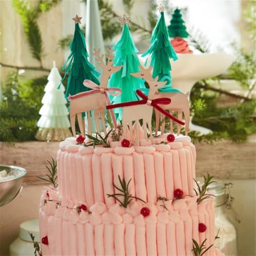 Alternative view of - Reindeer Cake Toppers - Ren Geyikleri Ailesi Pasta Süsü
