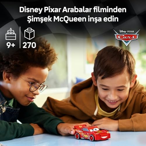 | Şimşek McQueen 77255 – 9 Yaş ve Üzeri Çocuklar için 'Lightyear' Baskılı Lastikler ve Ünlü Far Çıkartmaları İçeren Oyuncak Yapım Seti, Yaratıcı Hediye Fikri (270 Parça)