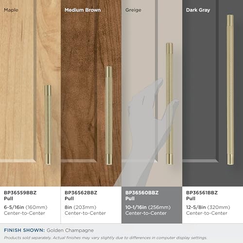 Alternative view of Amerock | Mutfak Dolabı Çekme | Altın Şampanya | 10-1/16 inç (256 mm) Merkezden Merkeze | Bronx | 1 Paket | Mobilya Donanımı | Dolap Kolu | Banyo Çekmecesi