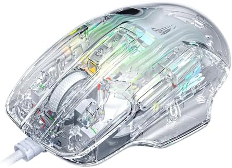 AULA S80 7200DPI 7 Tuşlu RGB Şeffaf Optik Oyuncu Mouse - Görsel 3