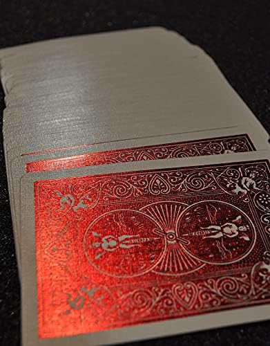 Metalluxe Foil Back Crimson (Red) Kırmızı Kart Premium iskambil Oyun Kağıdı Kartları Destesi - Görsel 3