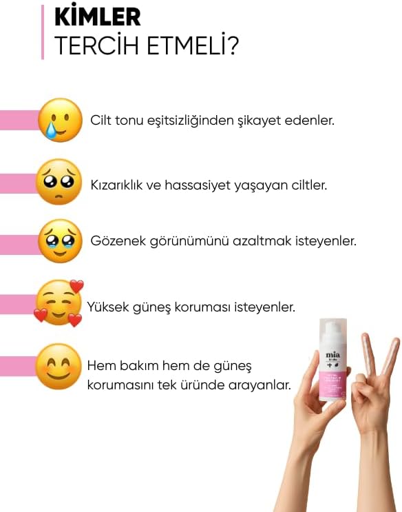 Mia Klinika SPF50+ Pink Tone Up Ton Eşitleyici Pembe Yüz Güneş Kremi - Görsel 2