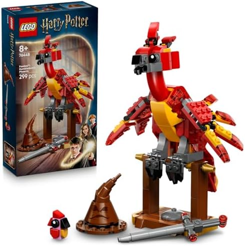 Alternative view of Fawkes: Dumbledore’un Anka Kuşu 76448-8 Yaş Üzeri Kız ve Erkek Çocuklar için Kavrayıcı Pençeleri Olan Hareketli Fawkes Figürü İçeren Mitolojik Hayvan Figürü Yapım Seti (299 Parça)