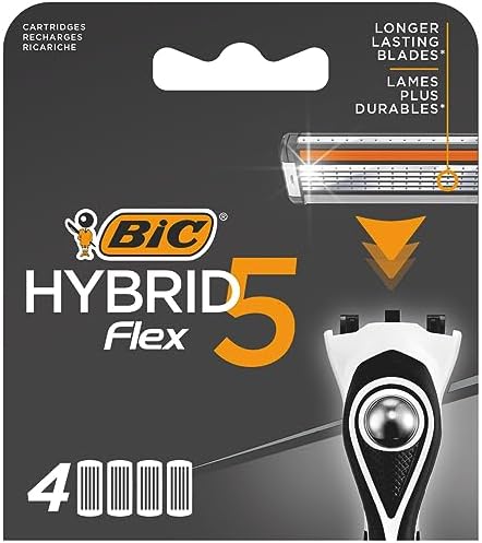 Alternative view of BIC Hybrid 5 4'lü Yedek Tıraş Bıçağı Kartuşu (5 Bıçak), 5 Teknolojik Titanyum Bıçak, E Vitamini ile Zenginleştirilmiş Geniş Kayganlaştırıcı Bant