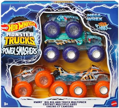 Alternative view of Trucks Toy Truck & Big Rig Multipack, 1:64 Ölçekli -Wrex & Tiger ile Eşleşen Power Smashers Deco