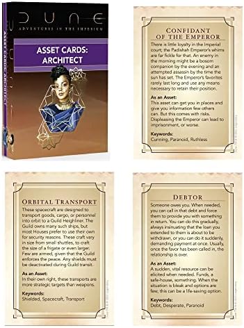 Modiphius Dune: Varlık Kartları - Mimar Genişletme Destesi - İmparatorluk İçinde Dune Adventures in The, 56 Kart RPG Genişletme, Aksesuar Paketi, Her Kart Bir Bireysel Varlık Ayrıntısı, Rol Yapma Oyunu - Görsel 3