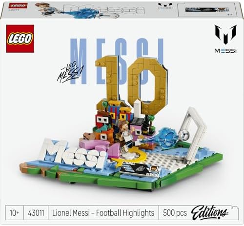 Editions Messi – Unutulmaz Futbol Anları 43011-10 Yaş ve Üzeri Çocuklar için Minifigür ve Koleksiyonluk Levha İçeren Yaratıcı Oyuncak Yapım Seti, Eğlenceli Hediye Fikri (500 Parça) - Görsel 3