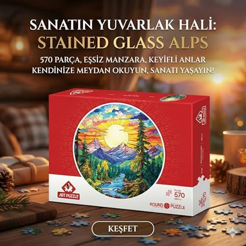 Camdan Alpler 570 Parça Round Puzzle - Görsel 3