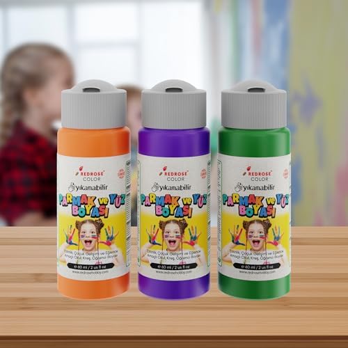 Alternative view of Yeşil, Mor, Turuncu Parmak Boyası 3'lü Set 3x60 ml