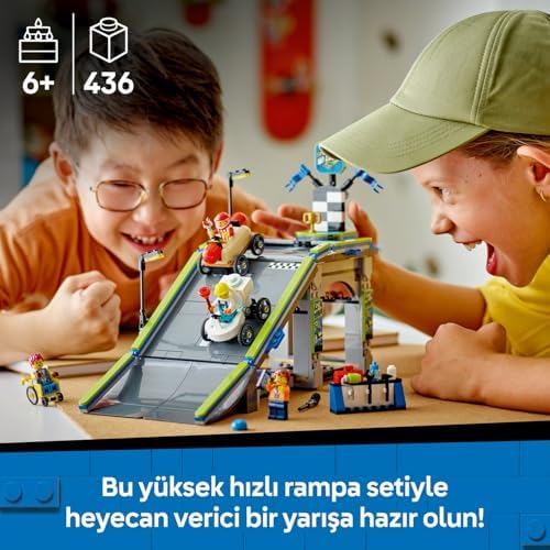City Senin Kuralların: Yarış Arabası Rampa Parçası 60460-6 Yaş ve Üzeri Çocuklar için Sürücü Minifigürü İçeren Yaratıcı Oyuncak Yapım Seti, Doğum Günü Hediyesi (436 Parça) - Görsel 3