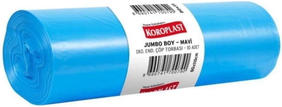Alternative view of Jumbo Endüstriyel Çöp Torbası 10'lu 80x110 cm, Dayanıklı & Sızdırmaz, Çift Katlı, Geri Dönüştürülebilir Çöp Poşeti, Fabrika, Şantiye,Sanayi, Bahçe, Restoran, Otel, Hastane, Atölye, Depo