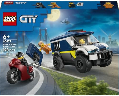 City Mahkum Nakliye Aracı 60479-6 Yaş ve Üzeri Çocuklar için Memuru ve 2 Haydut Minifigürü İçeren Yaratıcı Oyuncak Yapım Seti (198 Parça) - Görsel 3