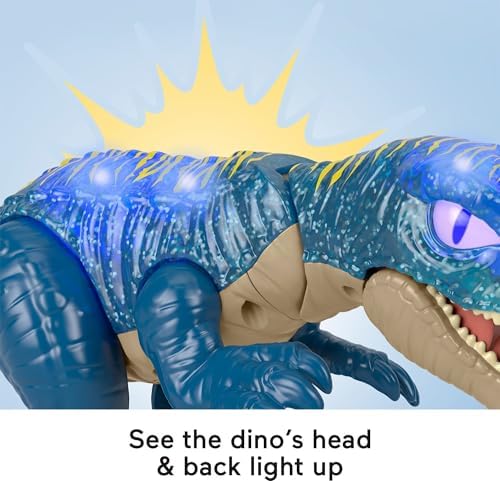 Imaginext World dinozor oyuncağı, hırıldayan ışıklı baryonyx, ışık, ses ve ısırma fonksiyonlu, 3 yaşından büyük çocuklar için, JCT48