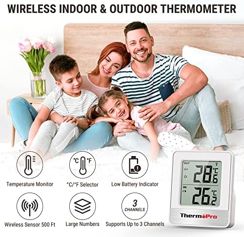 Alternative view of TP200C Dijital Ev Termometresi, LCD Bluetooth İç ve Dış Mekan Termometresi, 150 m'ye kadar Sıcaklık Sensörlü