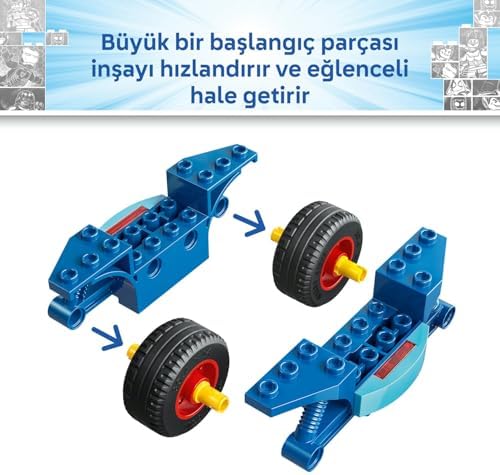 Spidey ve İnanılmaz Arkadaşları Motosikletli Spidey, Rhino’ya Karşı 11206-4 Yaş Üzeri Kız ve Erkek Çocuklar için 2 Minifigür İçeren Yaratıcı Oyuncak Yapım Seti, Hediye Fikri (61 Parça)