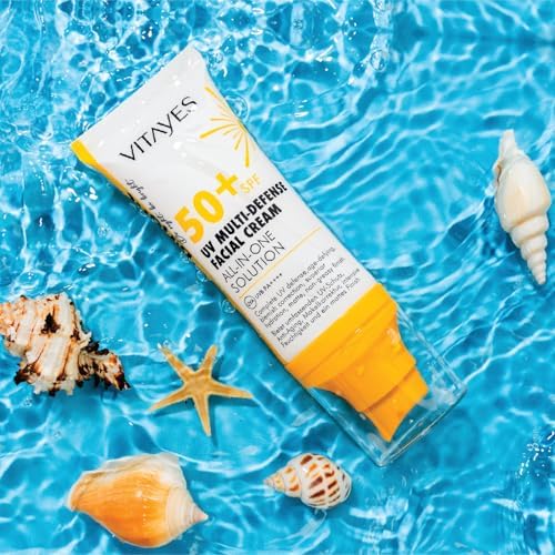 VITAYES Yüz Güneş Kremi SPF50 Çok Fonksiyonlu Yüksek Uv Koruma Yaşlanma Karşıtı Nemlendirme Cilt Bakımı, 50 ml - Görsel 3
