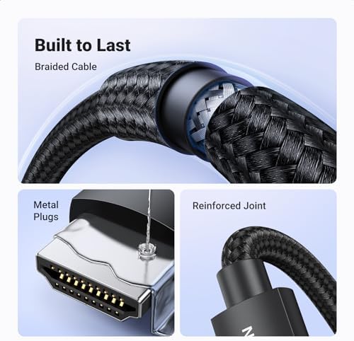 8K HDMI 2.1 Kablo 3D eARC HDCP 2.2/2.3 PC için PS5/PS4 Soundbar HDTV(5m) - Görsel 3