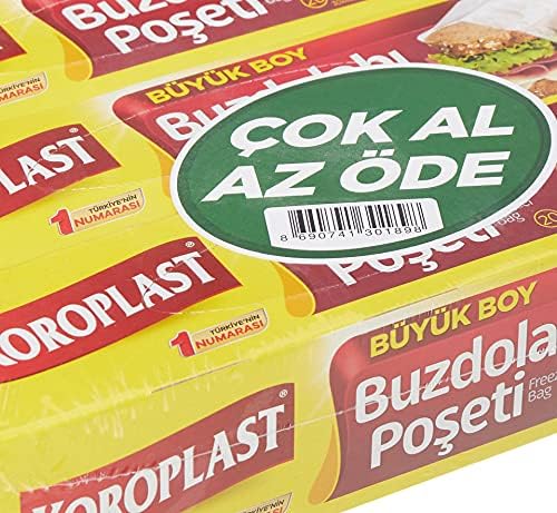 3'lü Çok Al Az Öde Ekonomik Paket Büyük Boy 60'lı Buzdolabı Poşeti, Sızdırmaz & BPA İçermez Gıda Saklama Torbası, Et, Tavuk, Balık, Sebze, Meyve, Çorba, Sos, Peynir, Kuruyemiş, Sandviç