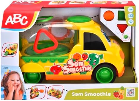 Dickie, 204115007, ABC Sam Smoothie, Serbest Tekerlek, Şekil Bulmaca, Mekanik Düğmeli Fonksiyon, Arka Kapı Açılabilir, 30 Cm - Görsel 3