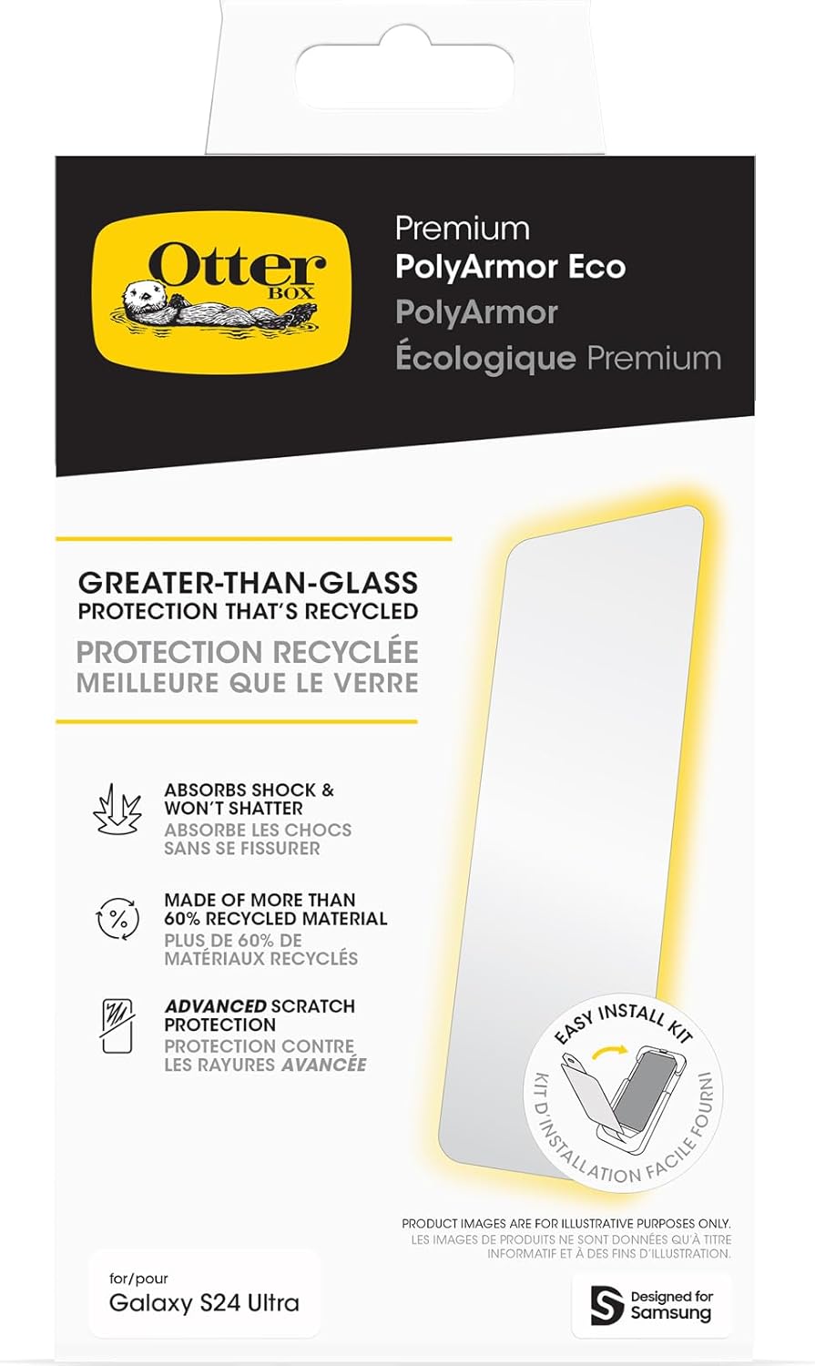 Galaxy S24 Ultra Polyarmor Premium - Şeffaf,%60 geri dönüştürülmüş malzeme, canlı netlik, gerçek dokunma tepkisi, kolay kurulum - Görsel 3