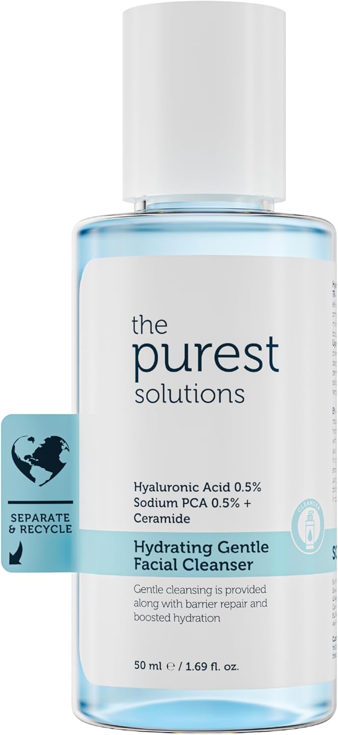 Alternative view of The Purest Solutions Kuru Ve Karma Ciltler İçin Nemlendirici Ve Bariyer Onarıcı Hyalüronik Asit Yüz Temizleme Jeli, Seyahat Boy 50 ml