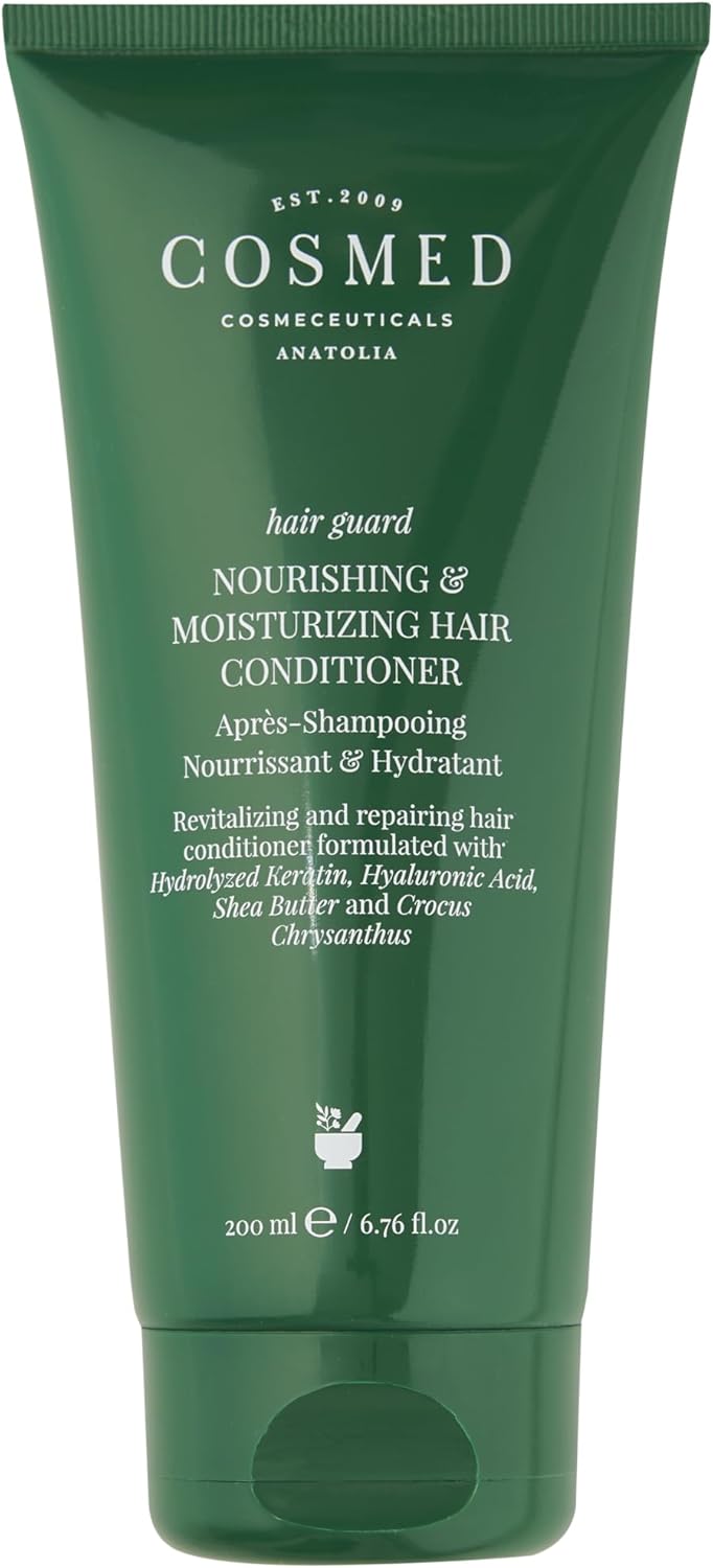 Cosmed Yıpranmış Saçlara Özel Keratin İçeren Nemlendirici Saç Bakım Kremi - Saç Maskesi - Nourishing & Moisturizing Hair Conditioner - 200 ml - Görsel 2