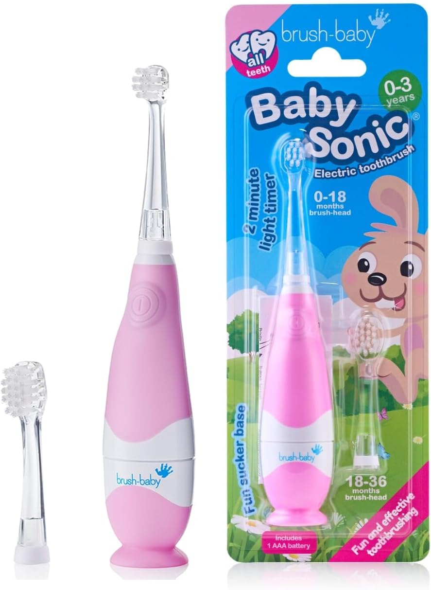 Baby Sonic Brush-Baby BabySonic Elektrikli Diş Fırçası, Pembe, 0-3 Yaş, Zamanlayıcılı - Görsel 3