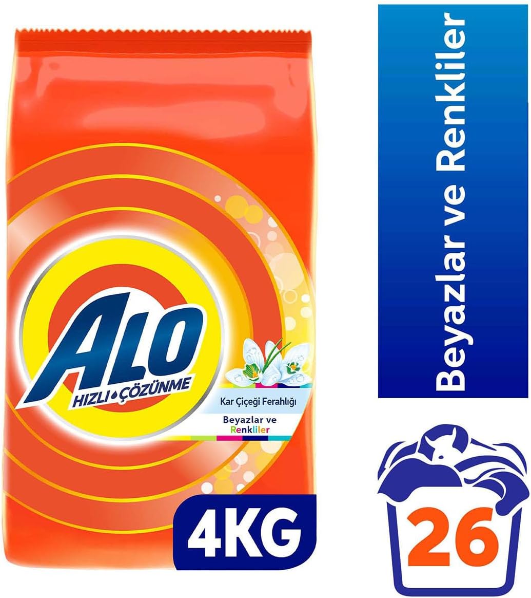Alo-4 Kg Kar Çiçeği Ferahlğı Beyazlar Ve Renkliler Hızlı Çözülme Toz Deterjan