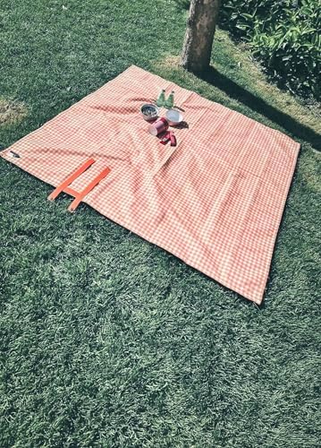 Alternative view of Turuncu Piti Kareli Artha Piknik Örtüsü 150x150 Cm, Dayanıklı Kamp Ekipmanları, Kamp Aksesuarları