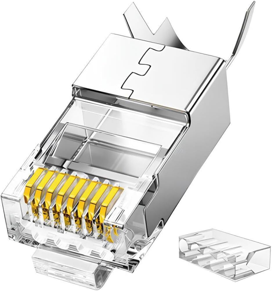 Alternative view of Cat7 10 Gigabit Metal Ethernet Konnektörü Altın Kaplama Korumalı 25 Adet