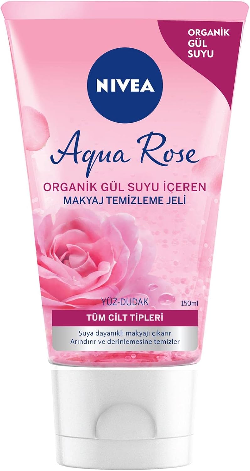 Aqua Rose Organik Gül Suyu İçeren Makyaj Temizleme Jeli 150 ml, Nemlendirici, Canlandırıcı