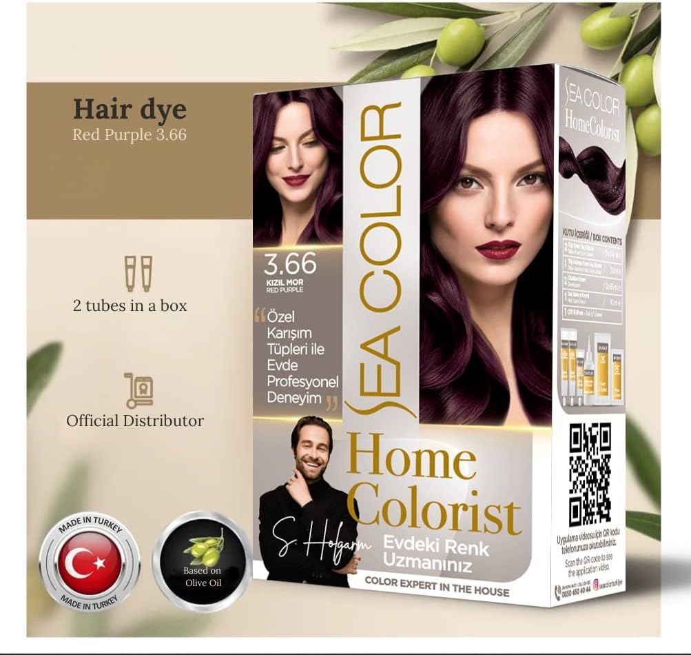 Sea Colorist Set Saç Boyası 3.66 Kızıl Mor Red Purple - Görsel 2
