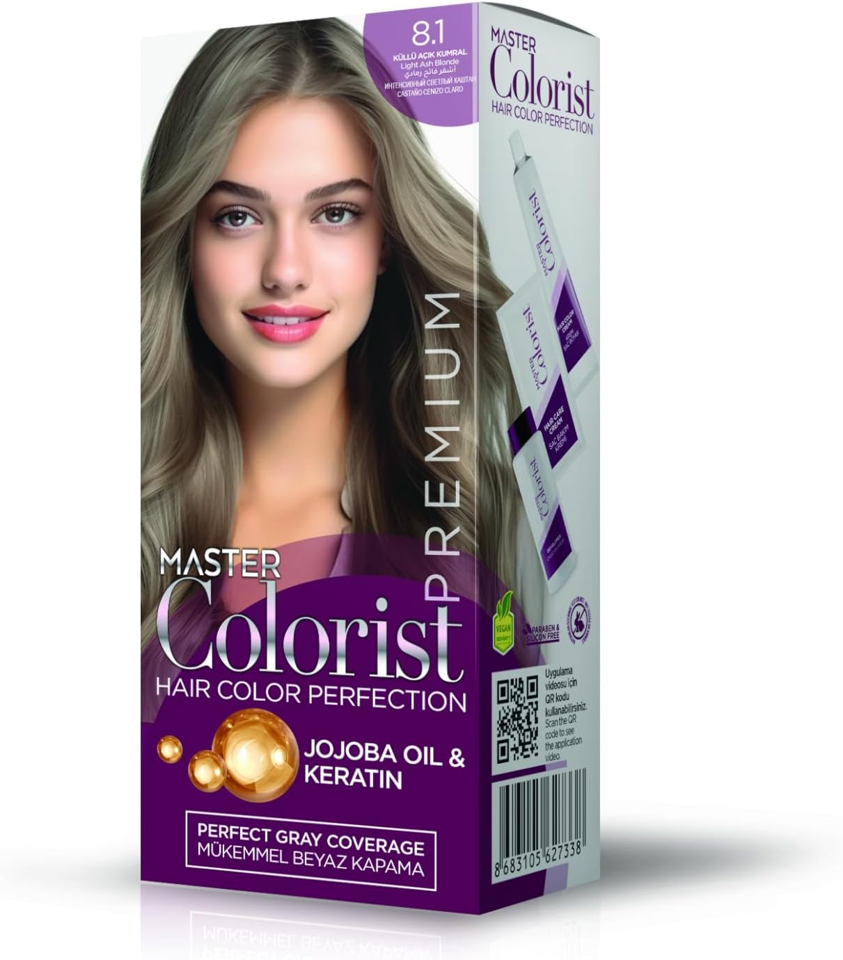 Premıum Yarı Kit Set Saç Boyası 8.1 Küllü Açık Kumral - Görsel 2